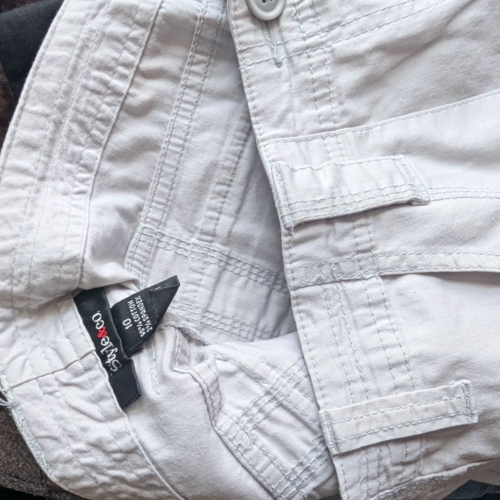 Style & Company White Cargo Pants